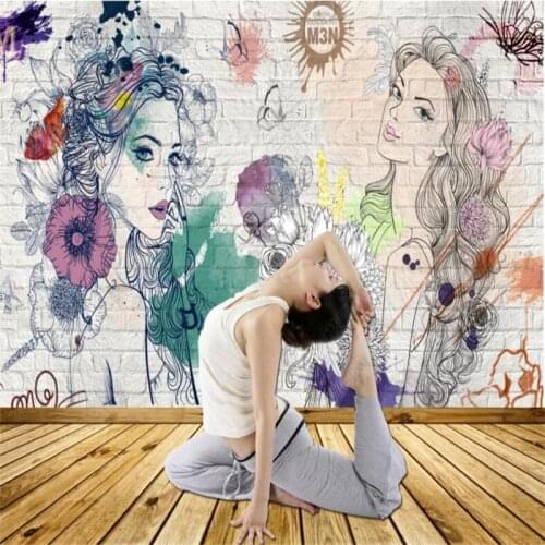 Nordic Hand Painted Wallpapers Industrial Decoration Watercolor Beauty Hair Salon Beauty Shop Background Mural Wall Paper