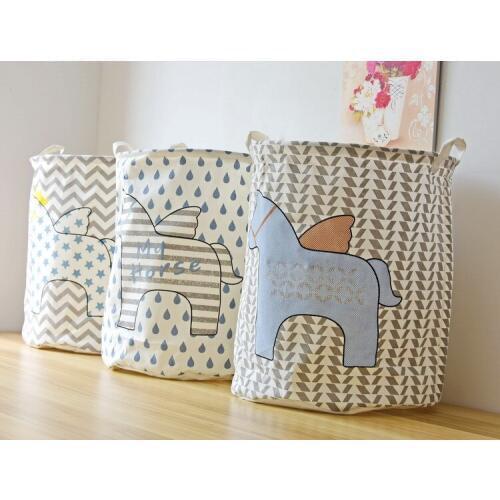 Cotton Fabric Collapsible Laundry Basket Dirty Clothes Hamper - Perfect for College Dorms, Kids Room & Bathroom