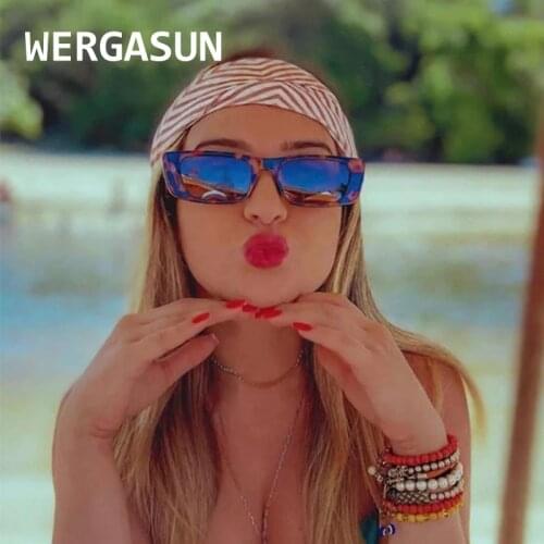 WERGASUN New Fashion Small Square Sunglasses Women Brand Vintage Sun Glasses Men Punk Shades Oculos Feminino