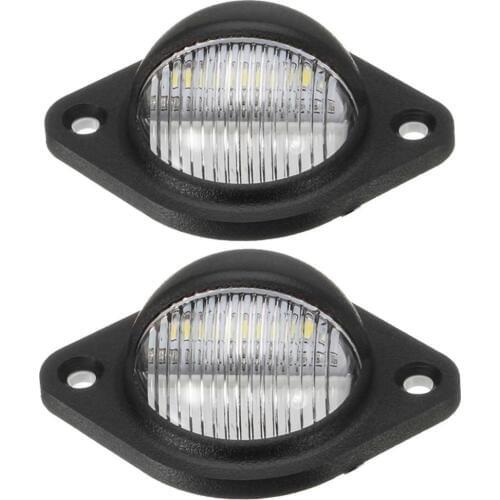 12V 24V 3 LEDs License Plate Light Rear Tail Licence Number Plate Light Lamp LED Universal For Trailer Truck Lorries Van Carava