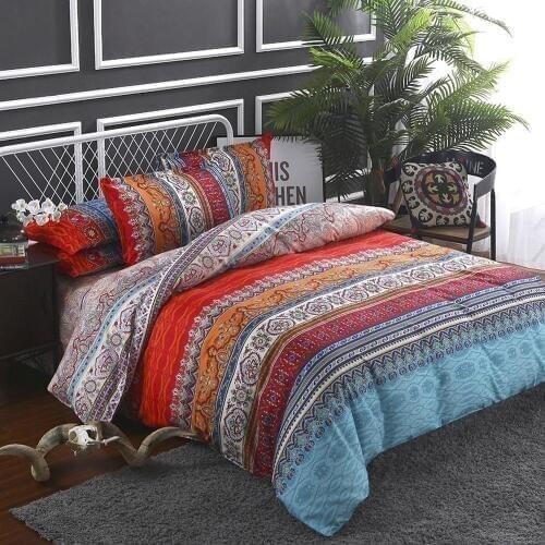High quality Bohemian style Linens single double bed linen euro bedding set Quilt cover double duvet Pillowcase for Home decor