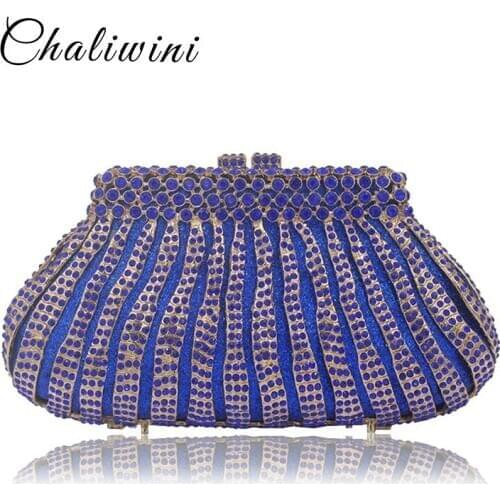 Rainbow Striped Rhinestone Women Crystal Evening Clutchces Bags Minaudiere Handbags Banquet Bag Wedding Clutch Brides Purse