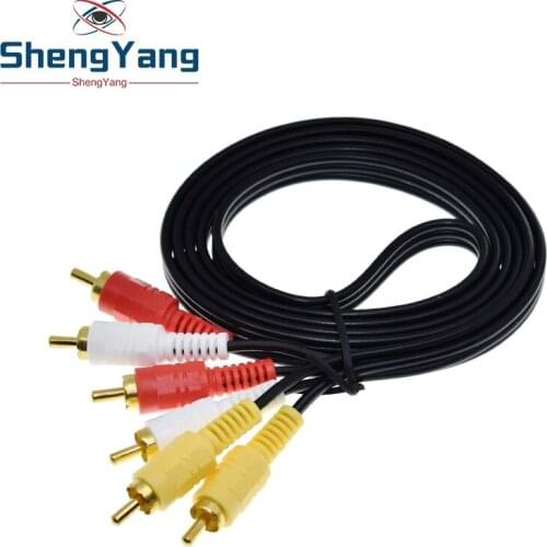 1.5M 3 RCA to RCA Male to Male Cable DVD Cable Audio Video TV Cable Male Plug Adapter Audio Converter Video AV Cabo Wire Cord