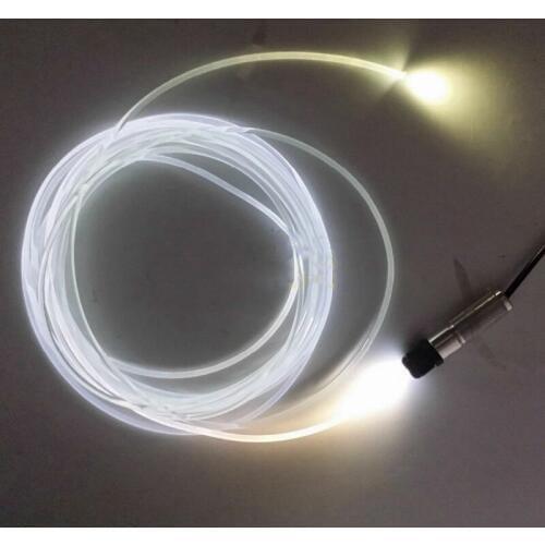 1W DC12V Led Light Illuminator source Engine Lighting projector & 3M Side Glow Fiber Optic light cable kit f/Car Home Auto Decor