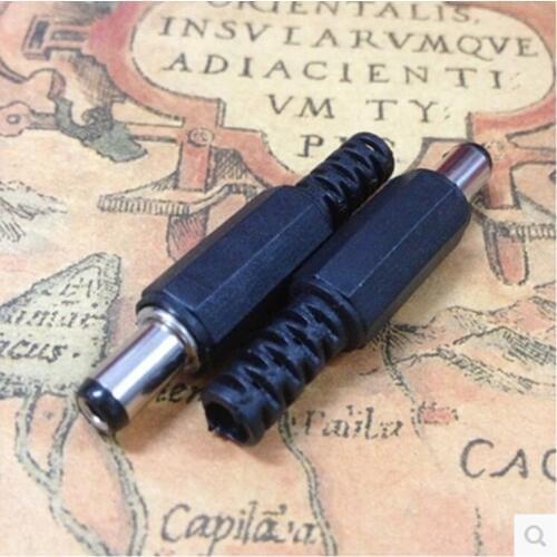 100pcs black 5.5mm x 2.5mm DC male jack plastic Cover adapter Power Plug Socket Barrel Connectors 5.5*2.5mm