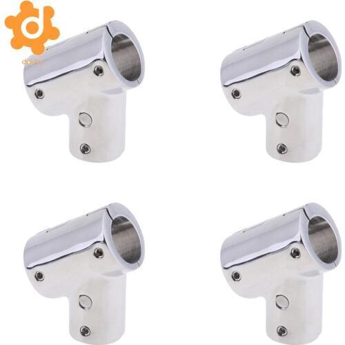 4Pcs 22mm 7/8" Boat Handrail Fitting 60 Degree Tee 3 Way - 316 Stainless Steel