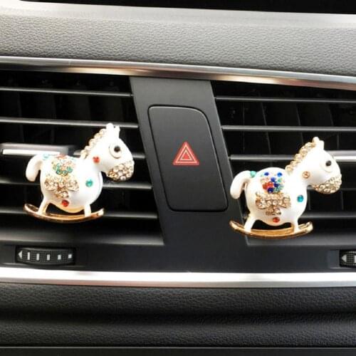 Car Perfume Clip Carousel Shape Shiny Alloy Auto Air Outlet Freshener Perfume Clip Car Ornaments Fashion Interior Accessories
