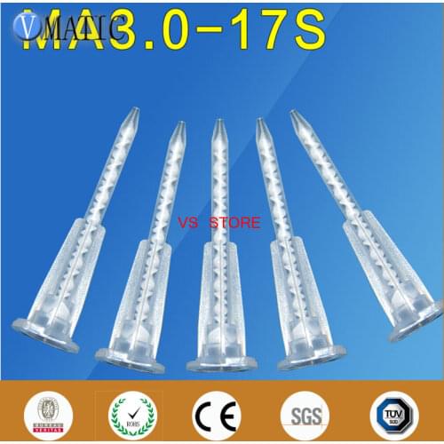 Free Shipping Wholesale Resin Static Mixer MA3.0-17S Mixing Nozzles For Duo Pack Epoxies 100Pcs/Pack