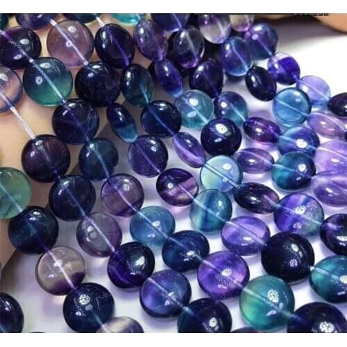 Fluorite purple coin 8*14 mm for DIY jewelry making loose beads FPPJ wholesale beads nature gemstone