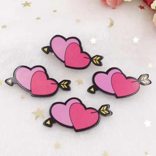Lovely Colorful Cupids arrow Flat back Acrylic sheet Miniature pattern applique DIY Wedding scrapbook Home Decor crafts