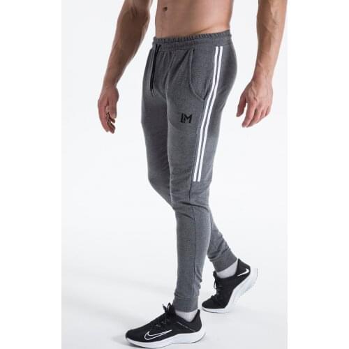 Mens Gym Jogger Pants Slim Fit Side Striped Athletic Workout Sweatpants with Pockets