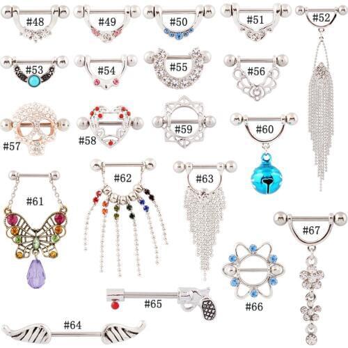 10 PAIRS a lot nipple rings mixed style body piercing mix items body jewelry stainless steel piercing wholesale fashion jewelry