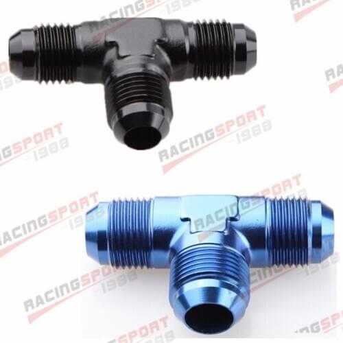 New AN12 AN-12 AN12 Tee T-Piece Adapter Male Flare Union Fitting Aluminum Black/BLUE
