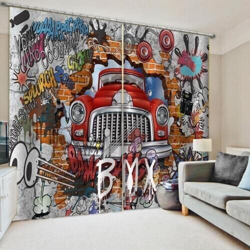 New custom childrens room cute cartoon boy girl bedroom cartoon curtains