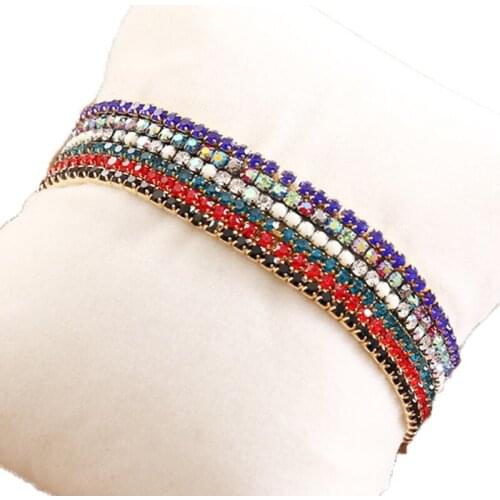 Wholesale Jewelry Colorful Crystal Bracelet for Women Fashion Stretchable Personality Charm Bracelets