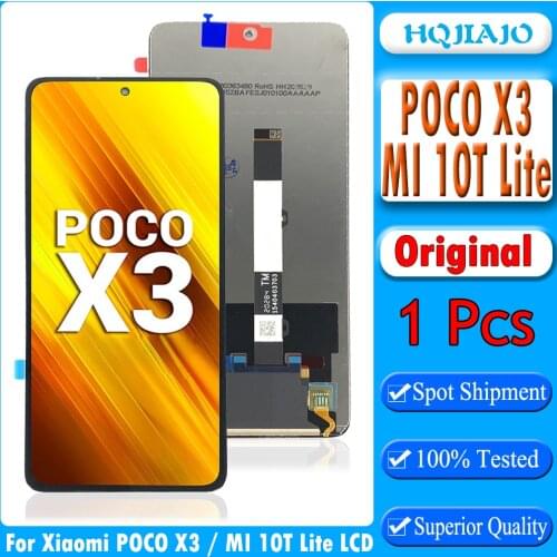 6.67''LCD Display Original For Xiaomi Mi POCO X3 / X3 NFC LCD For Xiaomi Mi 10T Lite LCD Display LCD Screen Touch