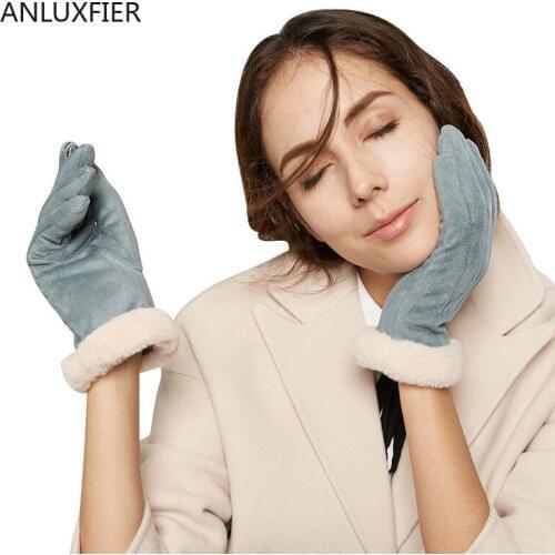 H9883 Gloves Ladies Autumn Winter Plus Velvet Thick Thermal Mittens Students Touch Screen Outdoor Riding Anti-slip Hand Muff