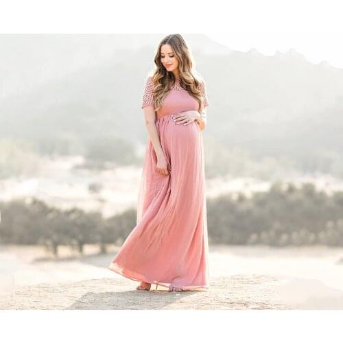 Pregnant Mother Dress New Maternity Photography Props Women Pregnancy Clothes Lace Dress For Pregnant Photo Shoot Clothing