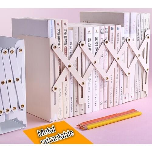 Bookends Metal Iron Adjustable Books Holder Stand Desk Heavy Duty Nonskid Bookend