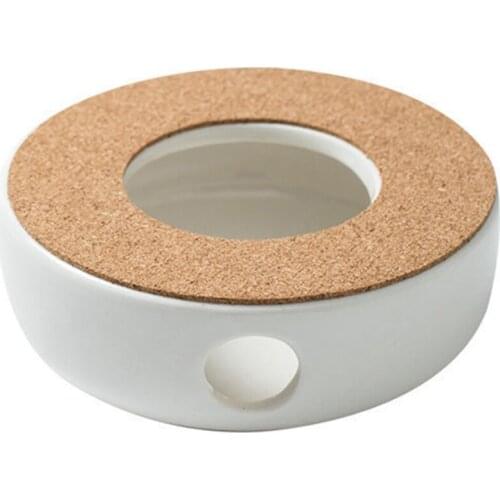 HOT-Portable Ceramic Teapot Holder Base Teapot Warmer Insulation Base Coffee Water Warmer Candle Holder Tea Accessories