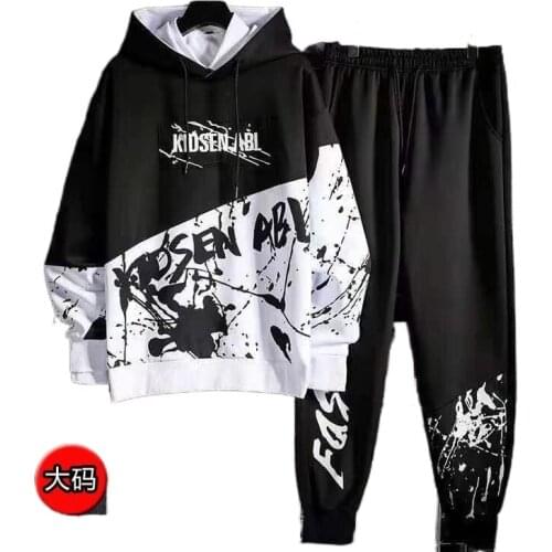 Hooded pullover sweater 2021 spring, autumn and winter new trend fashion sports casual mens jacket and pants suit