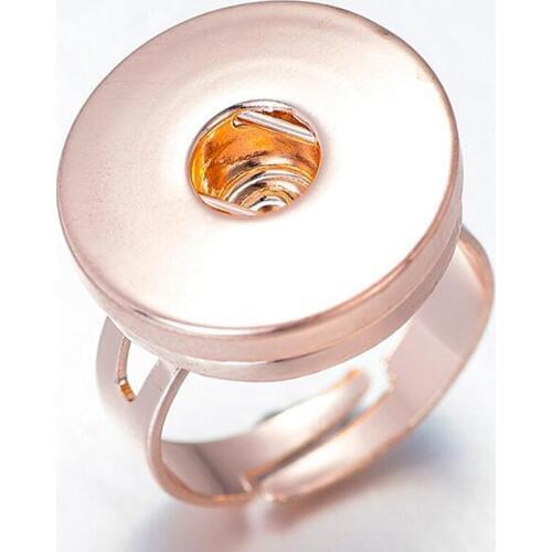 Rose gold Silver plated adjustable Snap Button Rings Jewelry Geometry Triangle Rings Snap Button Ring for DIY 18mm Snap Button