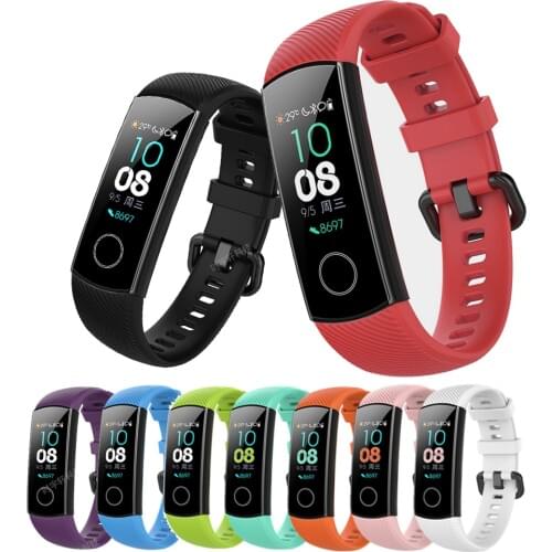 Sport Silicone Watch Strap For Honor Band 4 5 Wristbands Accessories Replacement Strap For Huawei Honor Band 5 4 Smart Bracelet