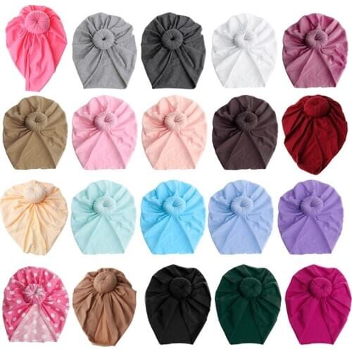 Baby Turban Top Knot Hat Toddler Kids Boy Girl India Beanie Hat Lovely Soft Newborn Headwear Photography Props Accessories