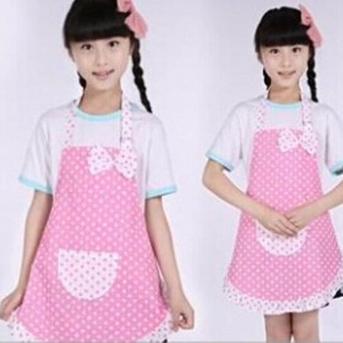 Super Cute Pink Polka dots Sleeveless Childs Cooking Apron Chef In Training Novelty Kids by Cool Aprons