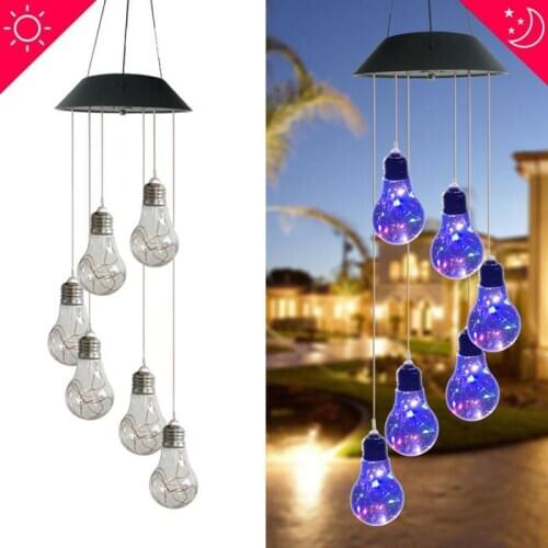 LED Solar Wind Chime Light Outdoor Decoration Bulb Light String Home Garden Hanging Lamp Festival solar Lawn Lamp