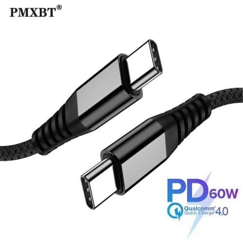 USB C to USB C Cable PD 60W Cable Quick Charge 3.0 Type C Cable USBC to USBC Cord Fast Charging Wire for Samsung Galaxy S20 S10