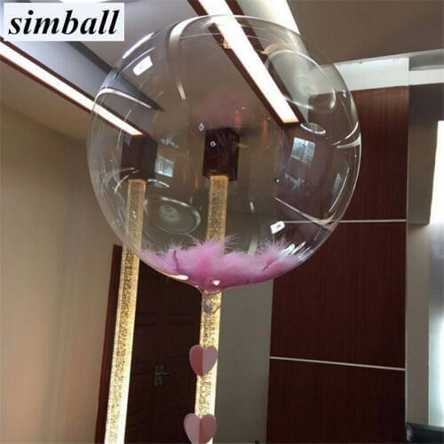 50pcs 18inch No Wrinkles Clear PVC Balloons Transparent Bobo Balloons Birthday Wedding Party Decor Supplies Bubble Balloon Gifts