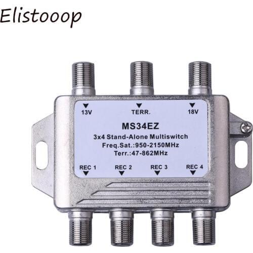 Hight Quality MS34EZ 3x4 Satellite MultiSwitch Splitter FTA TV LNB Switch TV Satellite Receiver For DVB-S2 DVB-T2
