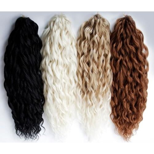 YxCheris Afro Curls Synthetic Crochet Hair Braids Yaki Kinky Soft Ombre Loose Wave Hair Extensions 18 inches Black