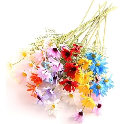 1PC Artificial Daisy Flowers Silk Fake Chamomile Flowers High Quality Stamen Small Daisy Wedding Home Table Decor