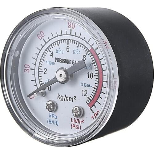 1pc 1/8" Male Thread Hydraulic Fluid Pressure Gauge 0-180PSI 0-12Bar Mayitr For Air Compressor