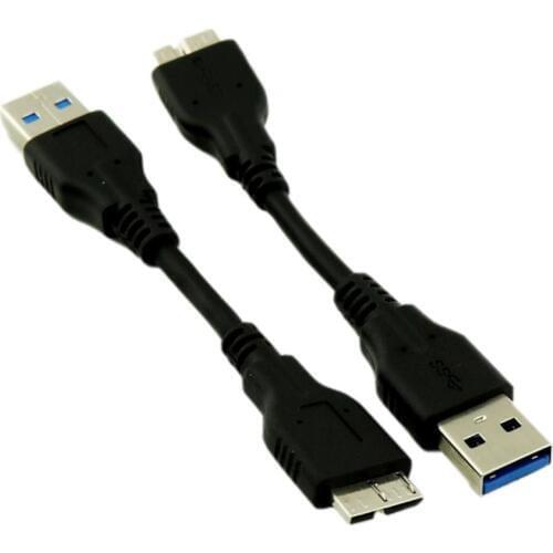 10pcs Short 10cm 5Gbps USB 3.0 A Male to Micro B Male Plug 10 Pin High Speed Adapter Converter Data Cable Cord Black