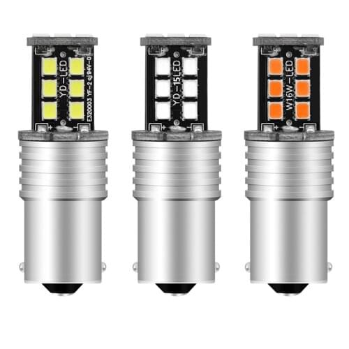 10pcs/lot 1156 2835 15leds Turn Light BA15S Canbus Super Bright 1157 Brake Lights 12V DRL Reversing backup Lights T20 for Car