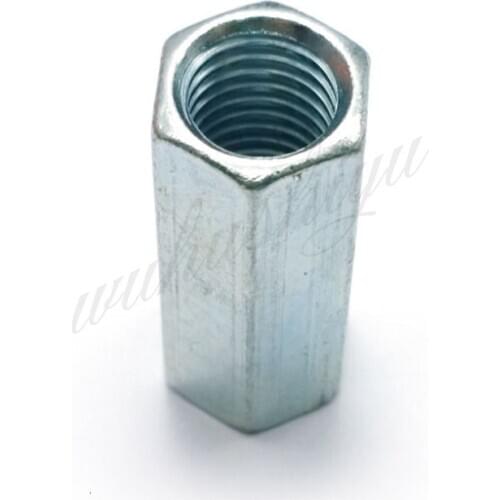 2Pcs M4 M5 M6 Rod Coupling Hex Nut steel Galvanized Long Hex Nut Connection Thread Nut