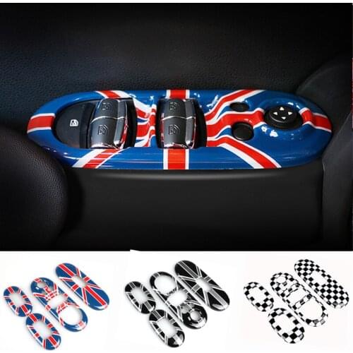 4Pcs Car Window Lifter Switch Control Cover Case Shell Stickers For Mini Cooper S JCW F55 Hardtop Car Protective Accessories