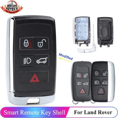 KEYECU for Land Rover Range Rover Sport LR2 LR4 for Jaguar F-Pace F-Type XE XF XJ Upgraded Remote Key Shell Case 5B KOBJTF10A