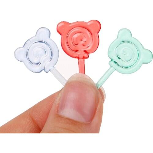 6Pcs Dollhouse Miniature Cartoon Bear Shape Lollipop Simulation For Dollhouse Miniature Toy Doll Mini Resin