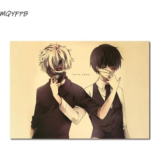 Anime Tokyo Ghoul Character Kraft Paper Poster Home Decoration Painting Wall Sticker 50.5x35cm