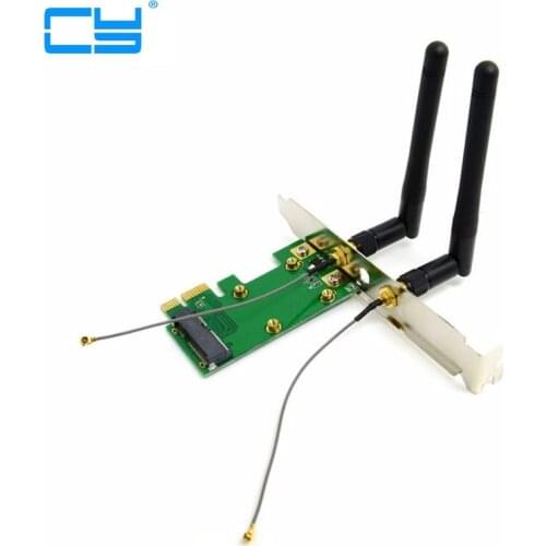 Pci-e Mini PCI-E pcie pci express to pcie PCI-E Express Wireless adapter Card with Dual Antennas Network Internet Computer WiFi