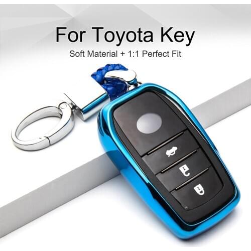 TPU Car Key Case Cover for Toyota Aygo Highlander Chr Camry Rav4 Corolla Aqua Prado Land Cruiser 200 Fortuner Tundra Key Holder