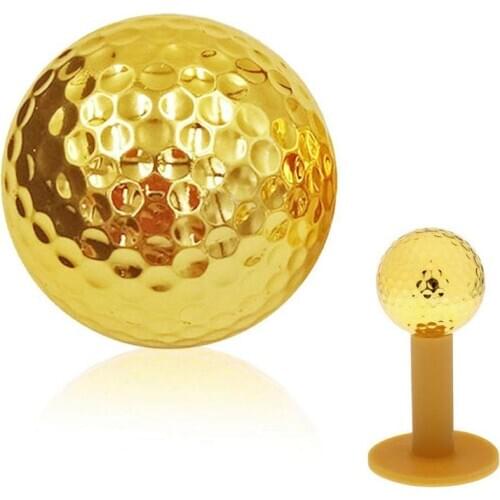 Golf double-layer golden golf ball Electric degree metal golf double-layer golf ball Gift for father and friend