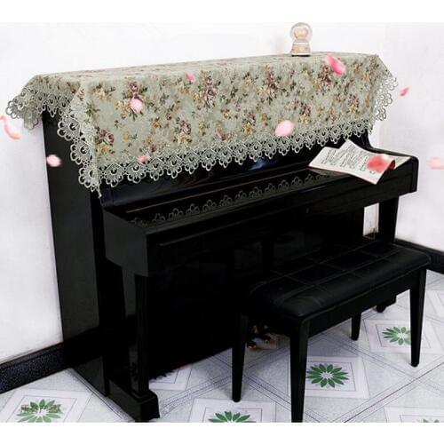 Elegant embroidered lace piano cover pastoral rustic style piano towels half covering cloth home decoration multipurpose towel