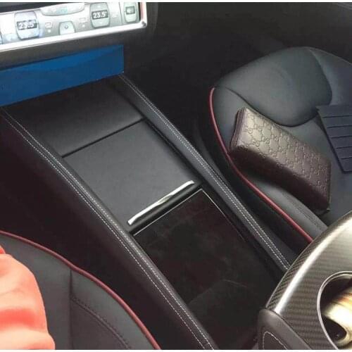 Customized Integrated control box armrest for Tesla model S integrated center Insert Console Storage Bin CUP CAN HOLDER