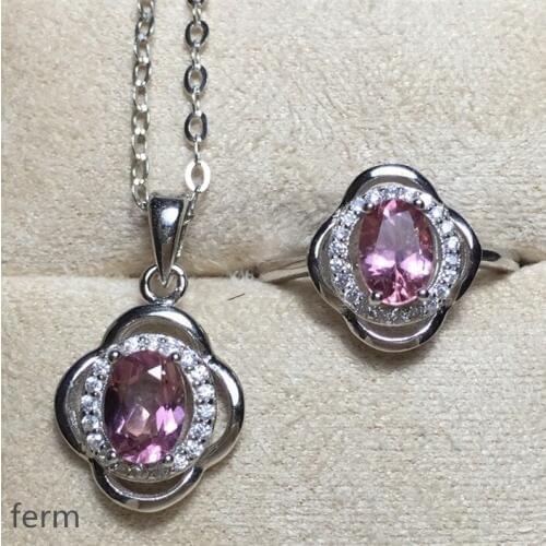 KJJEAXCMY boutique jewelry 925 Silver-inlaid Natural Garnet Female Ring Mini Support Detection