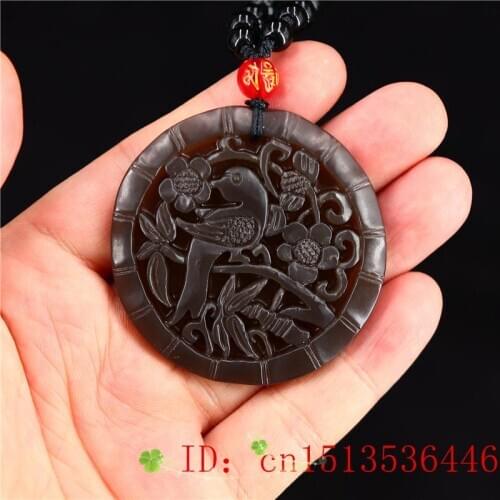 Brown Jade Bird Pendant Fashion Amulet Jadeite Women Gifts Jewelry Charm Necklace for Natural Carved Men Chinese